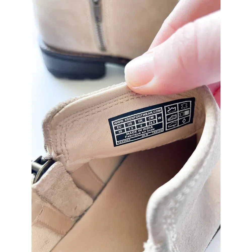 Keen Women's Oregon City Low Beige Suede Chelsea Boots Size 7.5